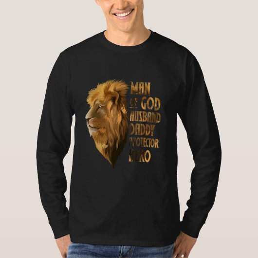 Mann Gottes Ehemann Vater Protector Hero Lion T-Shirt (Vorderseite)