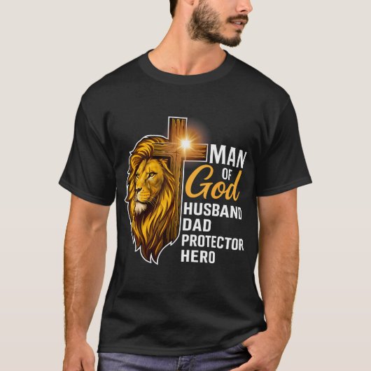 Mann Gottes Löwe von Juda Christlich T-Shirt (Vorderseite)