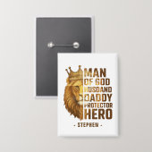 Mann Gottes Löwenkronendesign - Mann, Papa Button (Vorderseite/Rückseite)