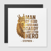 Mann Gottes Löwenkronendesign - Mann, Papa Magnetkarte (Vorne/Hinten)