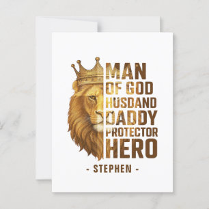 Mann Gottes Löwenkronendesign - Mann, Papa Postkarte