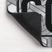 Mann Gottes Metallic Schwarz und Silber Mauspad (Ecke)