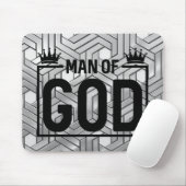 Mann Gottes Metallic Schwarz und Silber Mauspad (Mit Mouse)