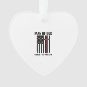 Mann Gottes Patriotisches Kreuz Christliches T-Shi Ornament