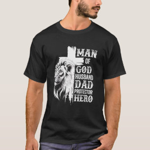 Mann Gottes Vater Ehemann Beschützer Held Christli T-Shirt