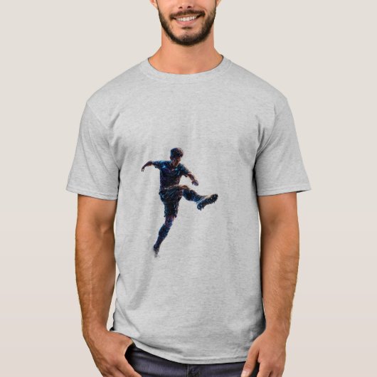 Mann graue Farbe T-Shirt Spieler Design (Vorderseite)