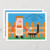 Mann-grillende Einladung (Vorne/Hinten)