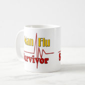 Mann-Grippe-Überlebend-Thema Kaffeetasse (Vorderseite Links)