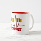 Mann-Grippe-Überlebend-Thema Zweifarbige Tasse (VorderseiteRechts)
