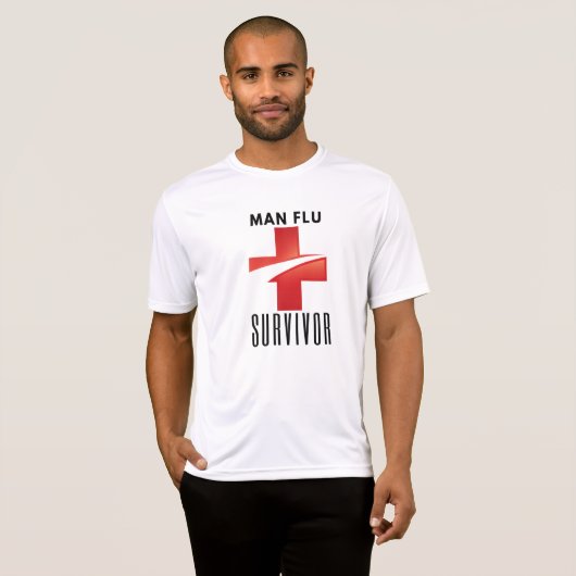 Mann-Grippe-Überlebender T-Shirt (Vorne ganz)
