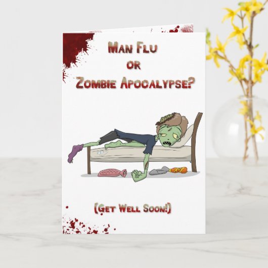 Mann-Grippezombie Karte (Gelbe Blume)