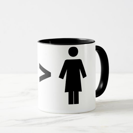 Mann größer als Frauen-Tasse Tasse (VorderseiteRechts)