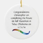 Mann Half Marathon Runner Puzzle Rainbow Ornament (Hinten)