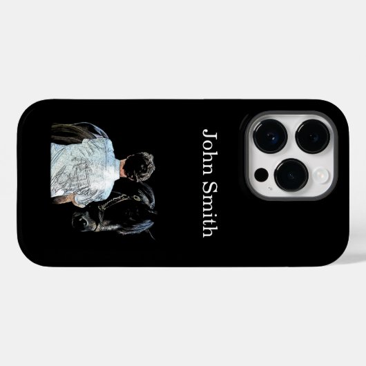 Mann hält Pferd dunkle Handy-Fall Case-Mate iPhone Hülle (Rückseite (Horizontal))