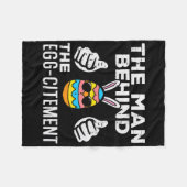 Mann hinter Eggcitement Ostern Schwangerschaftsank Fleecedecke (Vorderseite (Horizontal))
