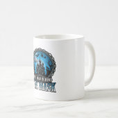 Mann hinter Maske Halloween Spukhaus Hexe_1 Kaffeetasse (VorderseiteRechts)