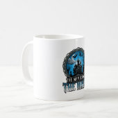 Mann hinter Maske Halloween Spukhaus Hexe_1 Kaffeetasse (Vorderseite Links)