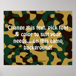 Mann-Höhle CAMOUFLAGE Plakat-Schablone Poster