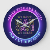 Mann Höhle meine Höhle Meine Regeln bringen dir de Große Wanduhr (Vorderseite)