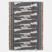 Mann-Höhlen-Gewehr-Wolldecke Decke (Vorderseite Vertikal)