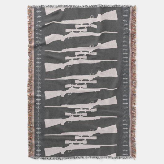 Mann-Höhlen-Gewehr-Wolldecke Decke (Vorderseite Vertikal)