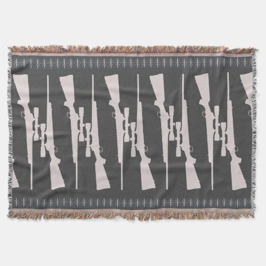 Mann-Höhlen-Gewehr-Wolldecke Decke (Vorderseite)