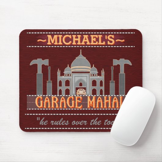 Mann-Höhlen-lustige Garage Mahal bearbeitet | Mousepad (Mit Mouse)