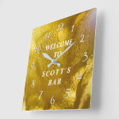 Mann-Höhlen-oder Bar-Geschäfts-Inhaber-Uhr Quadratische Wanduhr (Winkel)