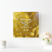 Mann-Höhlen-oder Bar-Geschäfts-Inhaber-Uhr Quadratische Wanduhr (Zuhause)