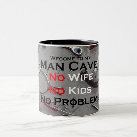 Mann-Höhlen-Tasse Zweifarbige Tasse (Mittel)