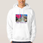 Mann hoodie Happy Valentine's Day. Doe/Meerjungfra (Vorderseite)