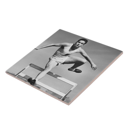 Mann Hurdling Fliese (Seite)