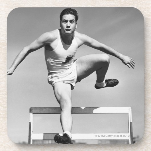 Mann Hurdling Untersetzer (Vorderseite)