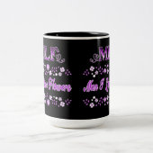 Mann I Liebe Blume Rosa Text Zweifarbige Tasse (Mittel)