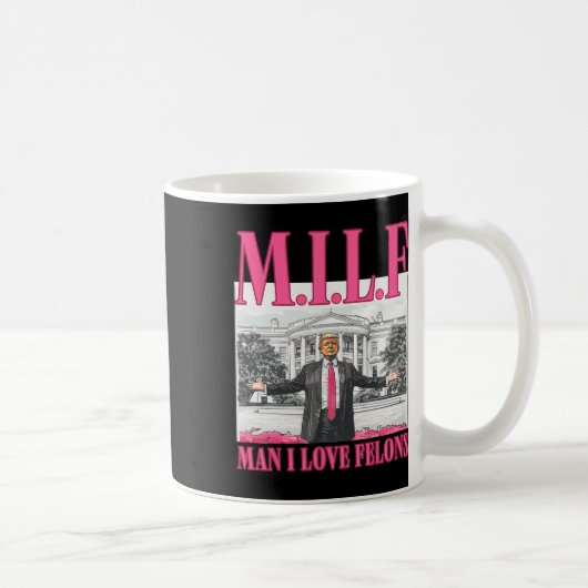 Mann I Liebe Felons Donald Trump Pink Funny 2024 E Kaffeetasse (Rechts)