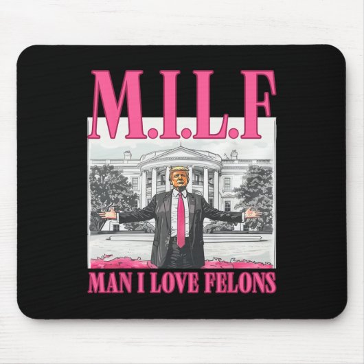 Mann I Liebe Felons Donald Trump Pink Funny 2024 E Mousepad (Vorne)