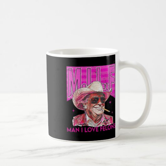 Mann I Liebe Felons Funny Pink Trump 2024 für Präs Kaffeetasse (Rechts)