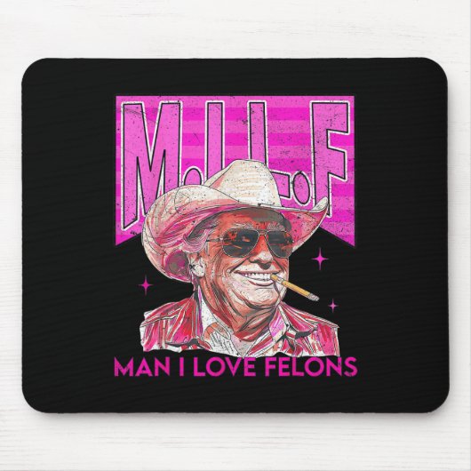 Mann I Liebe Felons Funny Pink Trump 2024 für Präs Mousepad (Vorne)