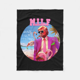 Mann I Liebe Felons Funny Trump Flamingo Pink 2024 Fleecedecke