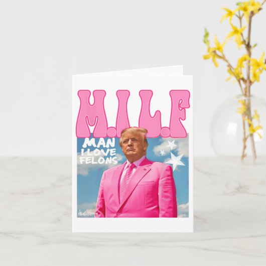 Mann I Liebe Felons Funny Trump Pink 2024 für Präs Karte (Gelbe Blume)
