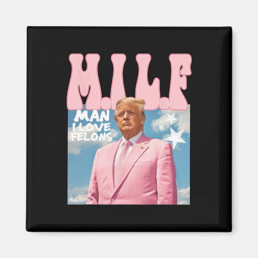 Mann I Liebe Felons Funny Trump Pink 2024 für Präs Magnet (Vorne)