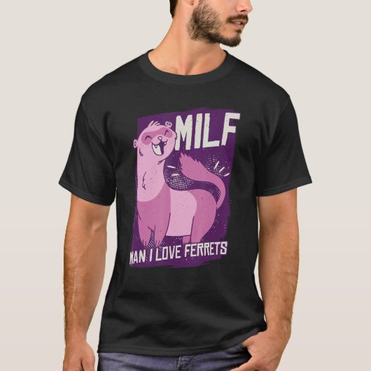 Mann I Liebe Ferrets Weasel Ferret T-Shirt (Vorderseite)