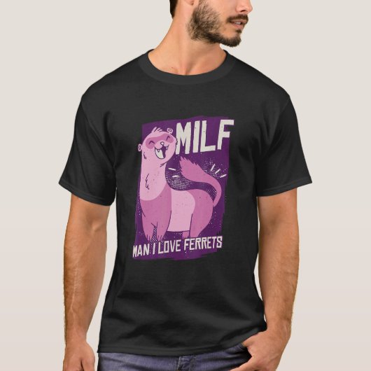 Mann I Liebe Ferrets Weasel Ferret T-Shirt (Vorderseite)