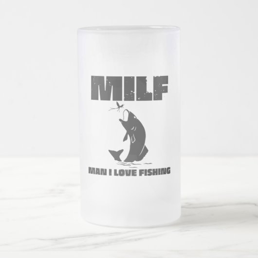 Mann I Liebe Fischen Mattierter Tasse (Mittel)
