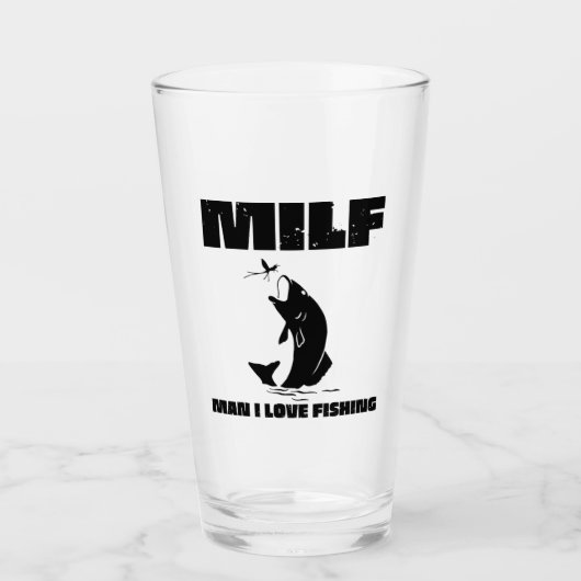 Mann I Liebe Fischen von Glass Cup Glas (Vorderseite)