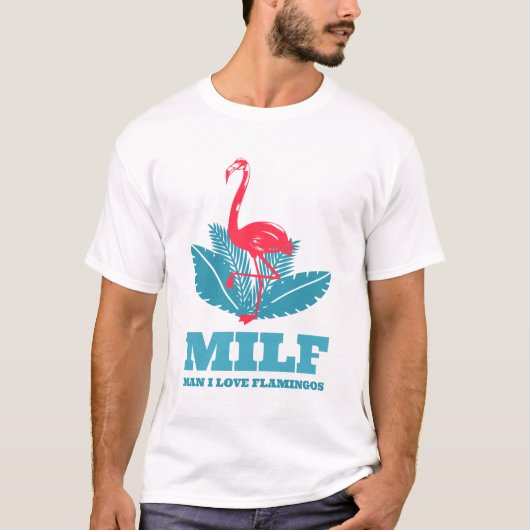 Mann I Liebe Flamingos T-Shirt (Vorderseite)
