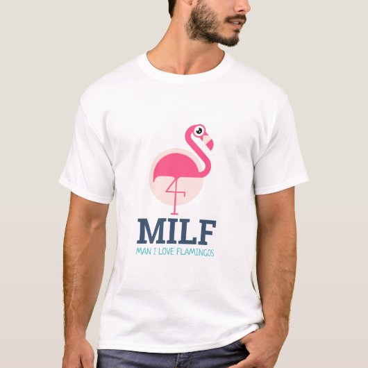 Mann I Liebe Flamingos T-Shirt (Vorderseite)