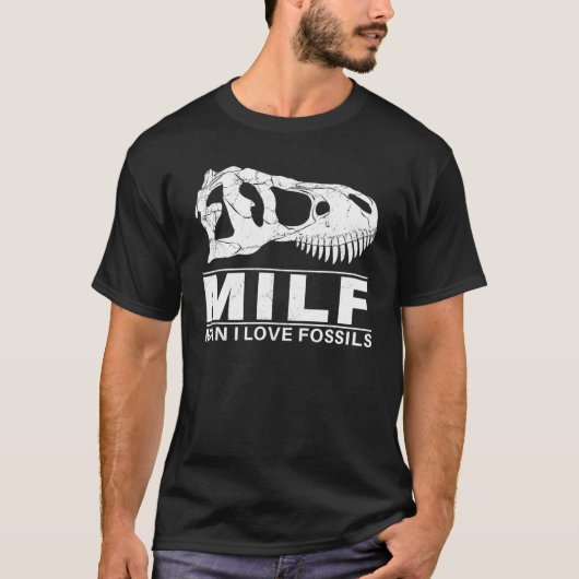 Mann I Liebe Fossilien Trex Skull T-Shirt (Vorderseite)