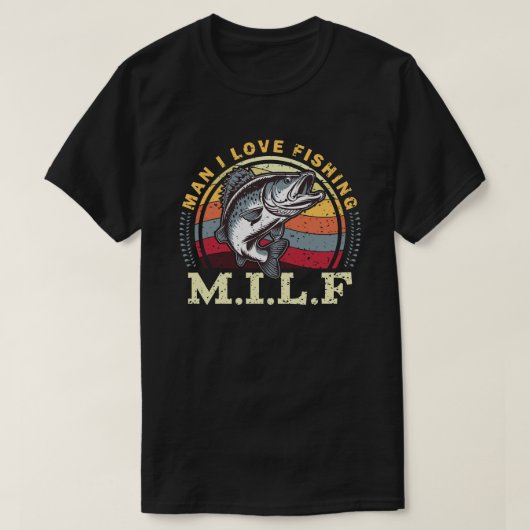 Mann I Liebe Retro Funny Fishing T-Shirt (Design vorne)