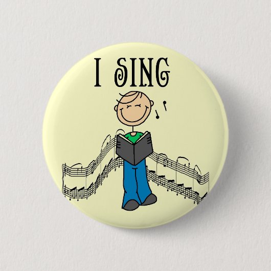 Mann I singen T - Shirts und Geschenke Button (Vorderseite)